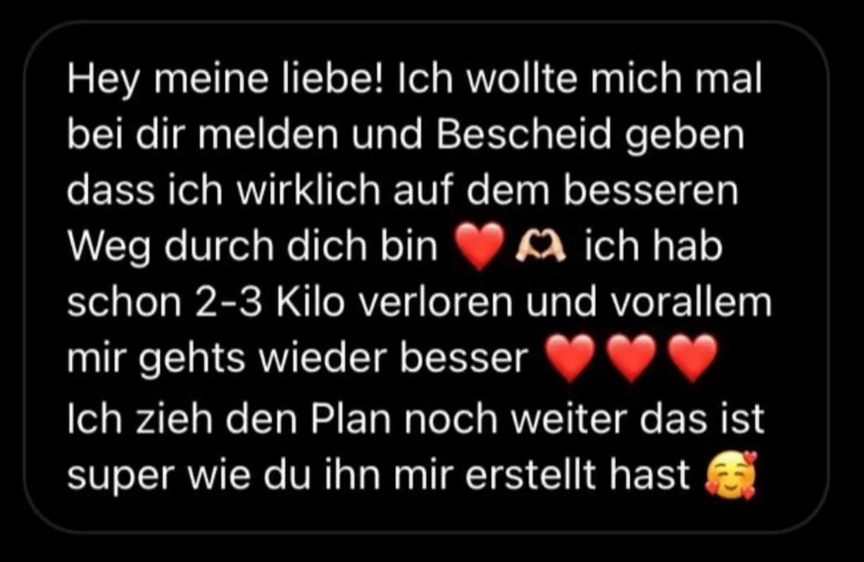WhatsApp-Nachricht einer Kundin, dankbar für die Unterstützung